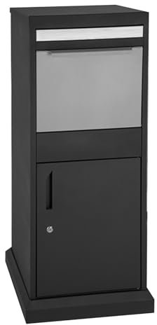 Buzón for Paquetes De Suelo, Buzón for Paquetes De Almacenamiento Exterior, Resistente Y Duradero, Uso A Largo Plazo, Pestillo De Seguridad, Asa Cómoda, Adecuado for Familias, Empresas(Black)
