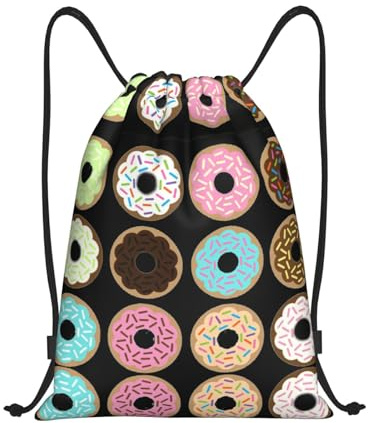 OTTKGGA Hermosa bolsa deportiva con cordón para tartas, diseño de flores, impermeable, para gimnasio, playa, viajes, almacenamiento, Negro, S