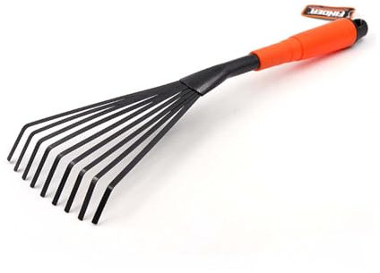 ShiningUU Râteau de jardin et râteau manuel pour jardinage – Mini râteaux ergonomiques professionnels | Râteaux à gazon à double usage et outil à fumier de cheval | Outils à main de jardin multiples