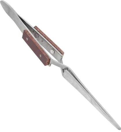 Vaguelly Morsetto Di Magnetico Punta Curva e Impugnatura in Fibra Pinzette Per Elettronica e Lavori Artigianali Utensili Artigianali Per Gioielli e Saldatura Dispositivo Di Saldatura