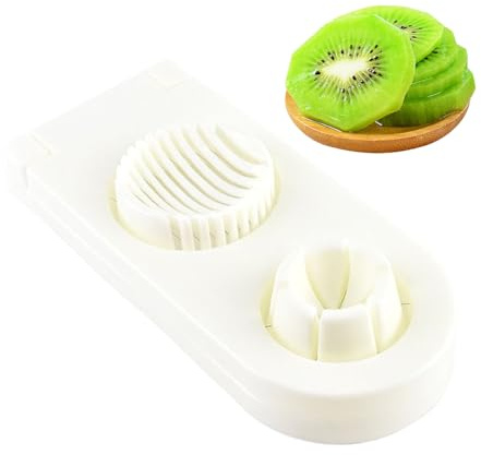 Cortador de Huevo Duro | Cortador de Huevo de Acero Inoxidable | Cortadora Picadora 2 en 1 para Fruta Tomate Platano Fresa Cereza | Para Ensalada Desayuno y Alimentos Blandos Hogar y Familia