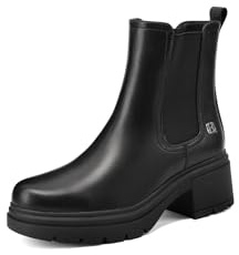 QUEEN HELENA Stivali Chelsea Stivaletti con Tacco Basso Donna X33-82 (Nero, Taglia unica, Sistema Taglie Calzature EU, Adulto, Donna, Numero, Media, 36)