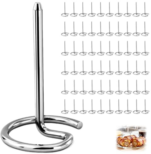60 Pcs Reusable Stainless Steel Mini Skewers,Round BBQ Skewer 1.75 Inch,Air Fryer Skewers,Upgrade Your BBQ Game with These Metal Pins for Grilling Steak Bites, Bacon, and Fruit on Party Platters