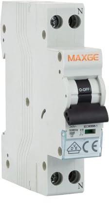 WEBMATEL Interruptor Automático Magnetotérmico Estrecho Industrial DPN | Poder de corte 6000A | Normas EN/IEC60898-1 | Montaje en Carril DIN | 6kA | 1P+N | Curva C | IP20 | 16A |