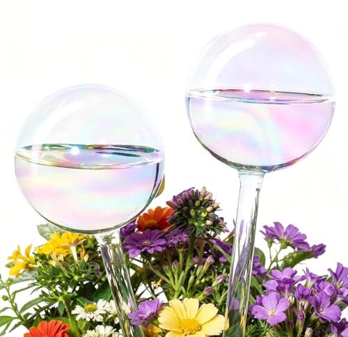 MERVYNGLYNNHUNTER 4 pezzi trasparenti palle di irrigazione vetro,3 dimensioni palline d'acqua ricaricabili,Lampadine per irrigazione automatiche,Sfere di irrigazione soffiate a mano, per piante
