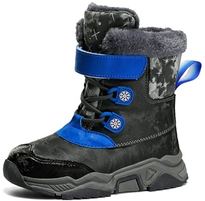 Generisch Botas de nieve de color sólido de invierno antideslizantes cálidas acolchadas botas engrosadas para niños