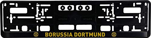 Borussia Dortmund BVB Kennzeichenverstärker/Nummernschildhalter ** Emblem mit Schriftzug ** 2er-Set