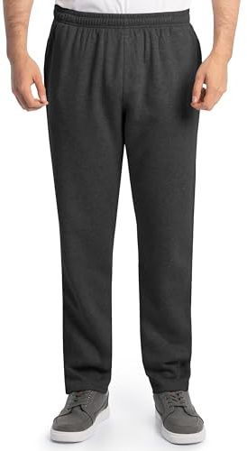Fruit of the Loom mens Eversoft Fleece & Joggers (Regular Big Man) Sweatpants, Elastic Bottom - Black Heather, 3X-Large US