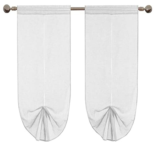 emmevi Tende Pacchetto Regolabile Coppia Porta Finestra A Vetro Mod.TENDA_PACCHETTO 1 CONF 60X150 BIANCO