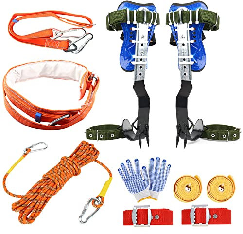 TWSOUL Kletterspieß, verstellbares Baumkletter-Stufen-Getriebe mit extra multifunktionalen Gurten für den Außenbereich, Dschungel, Überleben, Obstpflücken