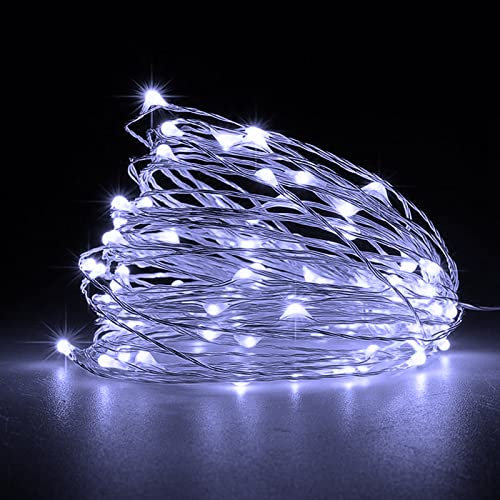 Jsdoin Fairy Lights, 2 PCS 150 LED Battery Operated String Lights Copper Wire Light for Indoor Outdoor Lighting, Bedroom, Wedding Decor, Party, Christmas, Tree Decoration(5M/16ft，CoolWhite)