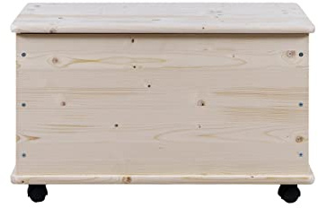 Arredo Stock Baule contenitore portatutto in legno (73x40x42,5 cm)