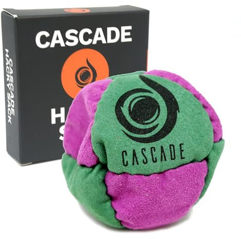 Cascade Pro Hacky Sack mit 8 Paneelen – Pro Freestyle Footbag – Trick-Fußsack (Grün/Lila)