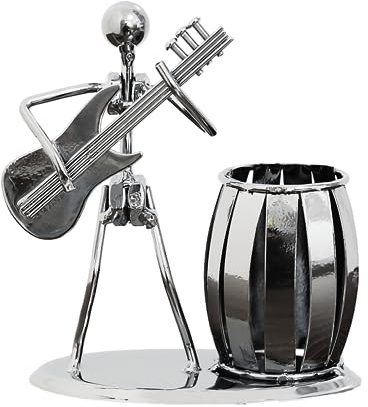 ATBUSS 1 soporte para lápices de guitarra, soporte para bolígrafo de guitarra, soporte multifuncional para lápices de guitarra, soporte creativo de metal, soporte para bolígrafos, decoración musical