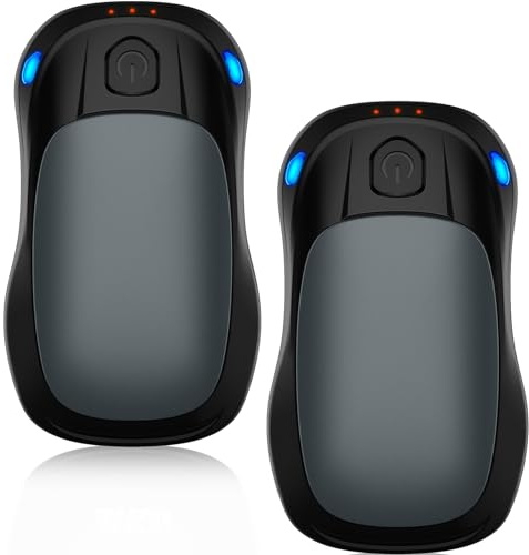 Hand Warmers Rechargeable, 2 in 1 Reusable Electric USB Hand Warmer with 20 Hrs Warmth, 2 Pack Portable Handwarmers Great for Raynauds, Heat Therapy, Sufferers Pain Relief, A Warm Gifts (Grey)