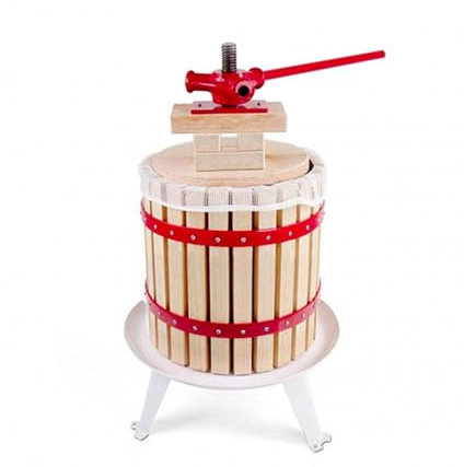 ich-zapfe.de Torchio per UVA, Torchio per melanzane, Torchio per Vino, Pressa per Frutta - Cesto in Legno 12L