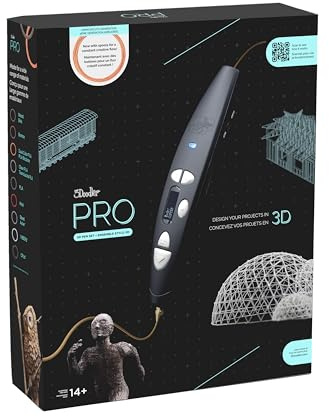 3Doodler PRO (2025) Penna di stampa 3D, strumento di progettazione e prototipazione per professionisti creativi, include materiali plastici speciali, set di ugelli intercambiabili e altro ancora