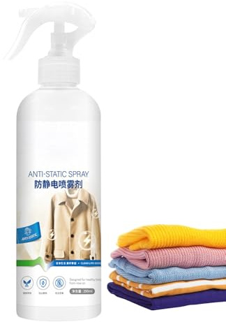 290 ml de spray antiestático: removedor estático de electricidad para ropa, cabello, muebles, vehículos | Spray anti-atenuado amigable para viajar para eliminar el frizz, el adhesivo, el polvo y el