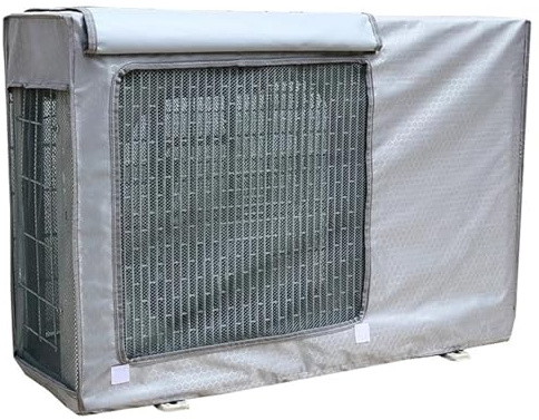 Copri Condizionatore da Esterno, Copertura Condizionatore Esterno, Tessuto Oxford 600D, Protezione da Pioggia e Sole, Copertura Pompa di Calore, Universale Coperchio del Condizionatore(Silver,100x43x8