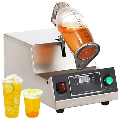 Máquina Automática para Batir Cocteles, Coctelera Eléctrica para Té con Burbujas con Pantalla Digital, Tiempo Ajustable de 0 a 180 s, Máquina para Batir Té con Leche con Base Antideslizante