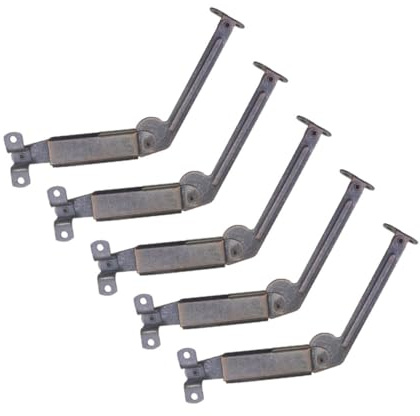 WHAMVOX 5pcs Antique Copper Spring Arm Safety Support for Wood Boxes Cabinet Long Arm Practical Fits Boxes Sofa Stools Home Storage