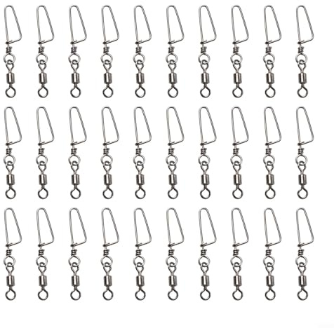 Yuanpgky Juego de 30 conectores de línea Coastlock para pesca de agua salada y agua dulce, giratorio de acero inoxidable con cierre rápido (2/0)