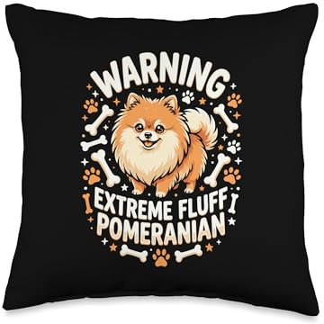 Pomeranian Lover Cute Fluff Pom Dog Owner Breeder Throw Pillow