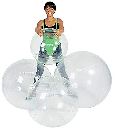 1 x Ballon de gymnastique Opti transparentes de Behrend, Fitness Sport Ball, élastique et taille au choix