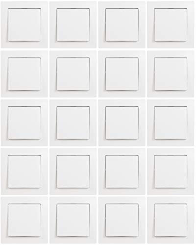 MC POWER - 20er Pack Wechselschalter mit Rahmen | FLAIR |Rahmen + Lichtschalter im Set, weiß matt