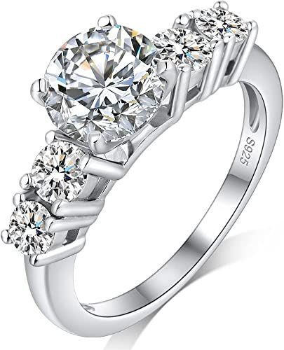 18K vitguldpläterade 925 sterling silver löftesringar för kvinnor, bröllop evighet förlovningsringar för henne, oändlighet årsdag simulerad diamantring set, flickor kvinnor smycken gåvor, L1/2
