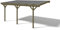 Vente-unique - Carport pergola Simple adossé en Bois traité - avec Toit en PVC - 1 Voiture - 15 m² - Helene