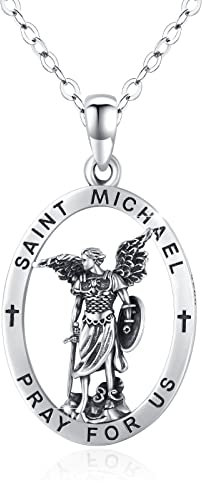 ZIPPICE Saint Michael & Raphael Halskette - 925 Sterling Silber Erzengel Anhänger Amulett Schmuck für Herren & Damen