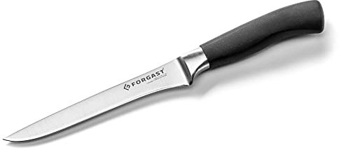 Forgast Coltello per Sfilettare Pesce Carne, Coltello da Disosso, Lama Flessibile, Lunghezza Coltello 15 cm, Forgiato da Acciaio di Alta Qualità, Manico Liscio, Igienico ed Efficace