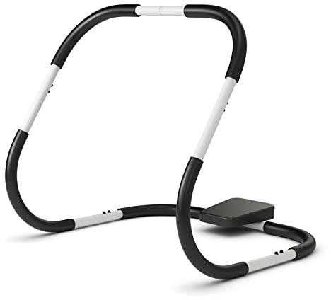 COSTWAY AB Trainer Portable avec Appuie-tête Rembourré Ergonomique Charge 100KG, Appareil Abdominaux à Bascule pour Entraînement de Musculation à Domicile, Noir+Blanc