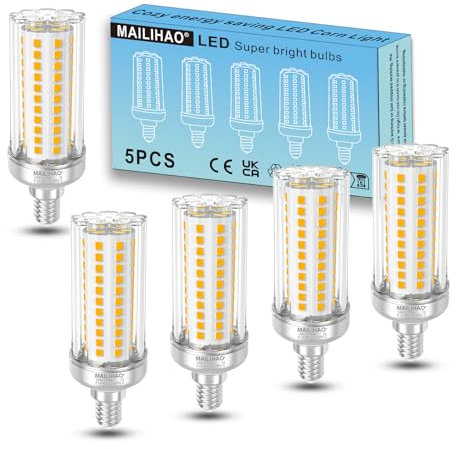 MAILIHAO 16W E14 LED Lampen 2700K Warmweiß 1900LM,Ersetzt Glühbirnen 120Watt 150Watt,Energiesparlampe E14 Mais Birne, Kleine Edison-Schraube Kerze Licht E14 Nicht Dimmbar 5er-Pack