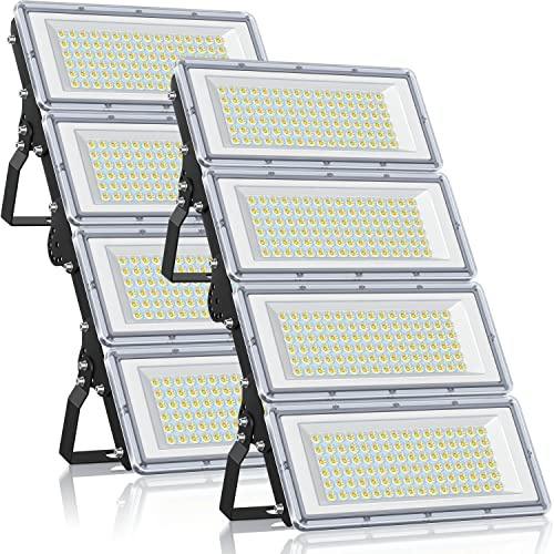 YIQIBRO LED Strahler Außen 400W 2 Stück, 40000LM Superhell Fluter Außen, Aussenstrahler Wasserdicht IP67, 6500K Kaltweiß Außenstrahler LED Scheinwerfer 85-265V für Garten, Garage, Fabrik, Sportplatz