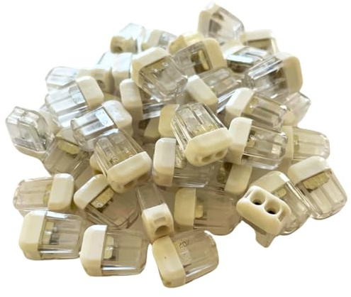 50 x 2 Fach Steckklemmen/Verbindungsklemmen/Dosenklemmen Kabelquerschnitt 0,2-4mm in Weiß