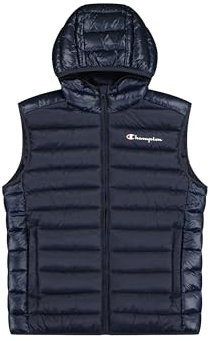 Champion Legacy Outdoor (220341) -WR Light Nylon Cirè 35gr Small Script Logo High-Neck Chaleco de Camuflaje, Azul (BS501), XL para Hombre