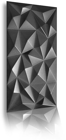 3D Paneele Polystyrol XPS Styropor – Moderne Wandverkleidung & Deckenpaneele – Wandpaneelen Leicht Flexibel 100 cm x 50cm / 5m² - 10 Stück (Schwarz 03)