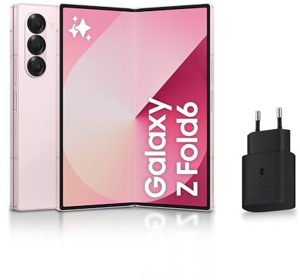 Samsung Galaxy Z Fold6, Smartphone Android 5G avec Galaxy AI, 512 Go, Chargeur secteur rapide 25W inclus, Smartphone déverrouillé, Rose, Version FR