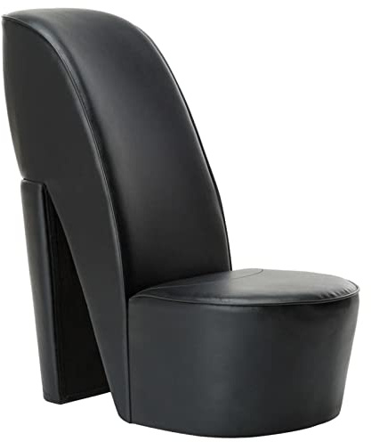 ShGaxin Sillón con Forma de Zapato de tacón, Butaca, Sillon Orejero, Sillon Lactancia, Sillones para Personas Mayores, Butacas De Cine, Cuero sintético Negro