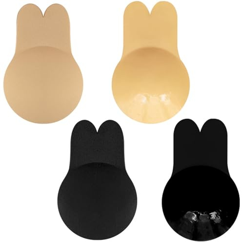 ZYEKIU 2 Paires Soutien Gorge Adhesif Push Up Soutien Gorge sans Bretelles, Remonte Sein Adhesif en Silicone, Boob Tape Auto Adhésif Réutilisable Soutien Gorge pour aux Robes, Robes de Mariée (XXL)