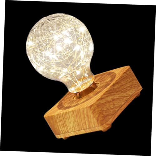 SEWACC Veilleuse en Bois USB Rechargeable Lampe de Nuit LED Décorative Simple et Pratique Lumière Atmosphérique pour Café Shop et Restaurant