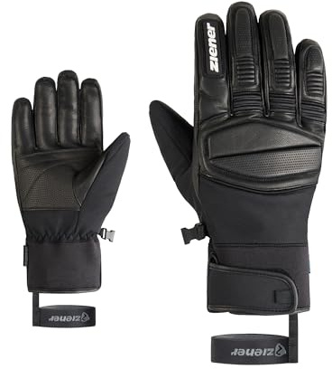Ziener GOMIN-Z Gants de Ski/Sports d'hiver pour Homme - Imperméables - Paume en Cuir - sans PFC - Noir - Taille 11