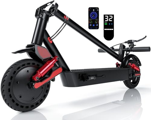 HX D06 Patinete Eléctrico Adultos, Doble Suspensión, 500W 16Ah/25Ah E Scooter para Ciudad y Off-Road Ligero, Autonomía Máxima 55-85 km, Pantalla Multifunción - Neumático Macizo 8.5