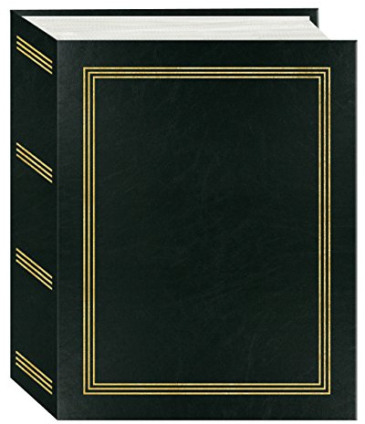 Pioneer Mini Max Bound Photo Album, Solid Color Designer Covers with Accents, Holds 100 4x6 Photos, 1 Per Page, Color: Black