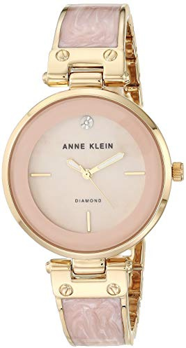Anne Klein Damen-Armbanduhr mit echtem Diamant-Zifferblatt, AK/2512LPGB