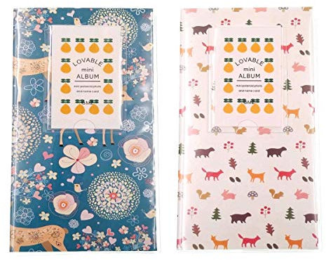 JZK 2 x Album foto porta foto portafoto per foto istantanee Fujifilm instax mini 9 7s 8 25 50s 90 & Polaroid snap touch PIC-300 Z2300 Zip (blu marino + bianco)