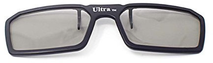 Ultra 1 x Noir Clip sur des Lunettes 3D Passives pour Hommes Femmes Adaptées Aux Vue Style Circulaire Polarisées Tous Les Téléviseurs Passifs Cinéma et Projecteurs Tels Que RealdD