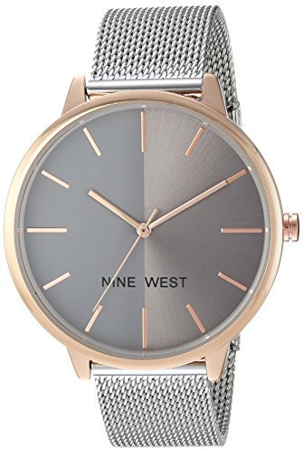 Nine West Women's Mesh Bracelet Watch Silver/Gold